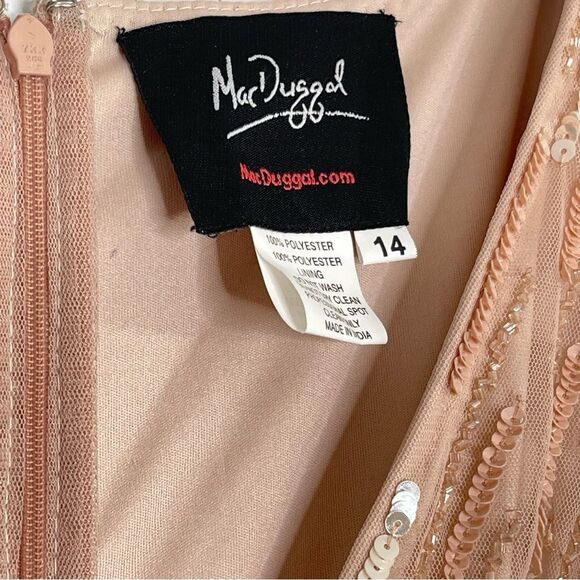 Mac Duggal 9064 Size 14 Embellished V-neck Wrap Top Cape Trumpet Gown, Blush - Picture 4 of 10